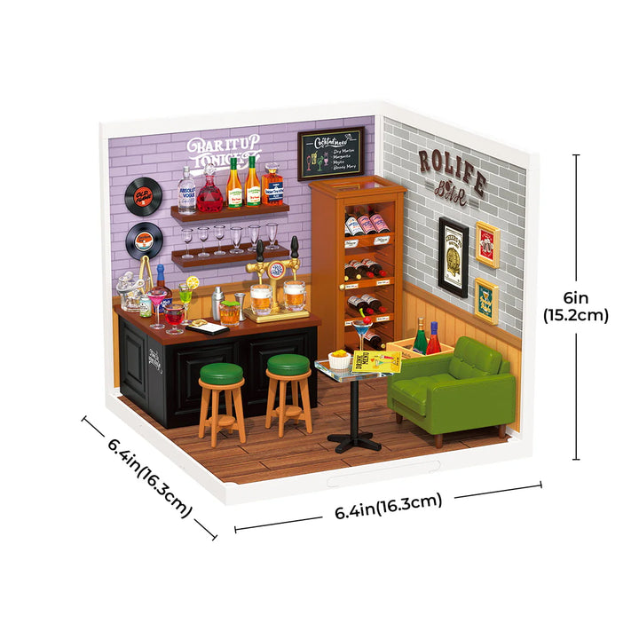 Rolife Leisurely Cheers Bar DIY Plastic Miniature House DW012