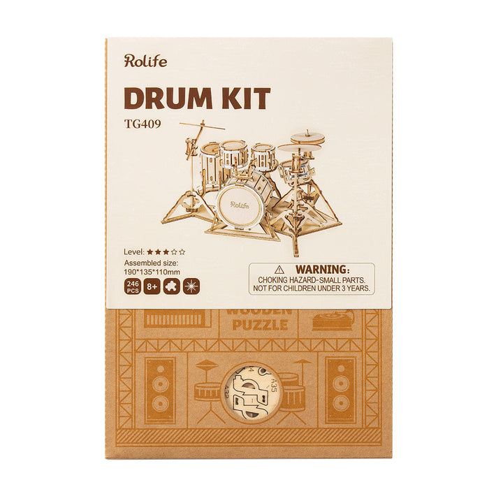 Rolife Drum Kit 3D Wooden Puzzle TG409