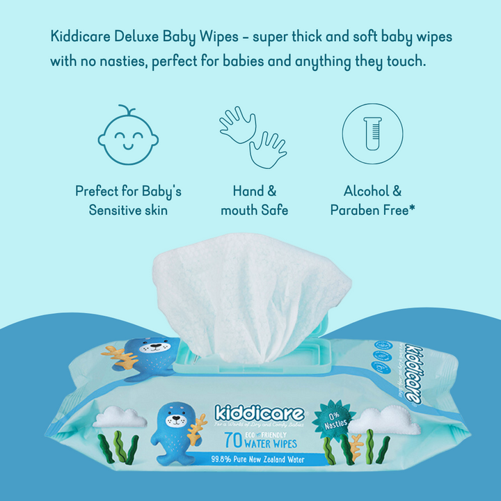 Kiddicare - Baby Wipes - Water Wipes - Value Pack (12*70s)