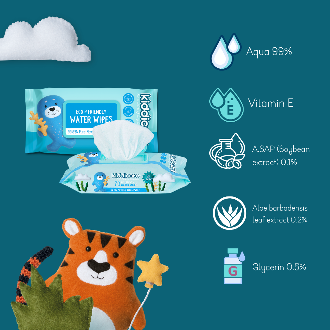 Kiddicare - Baby Wipes - Water Wipes - Value Pack (12*70s)