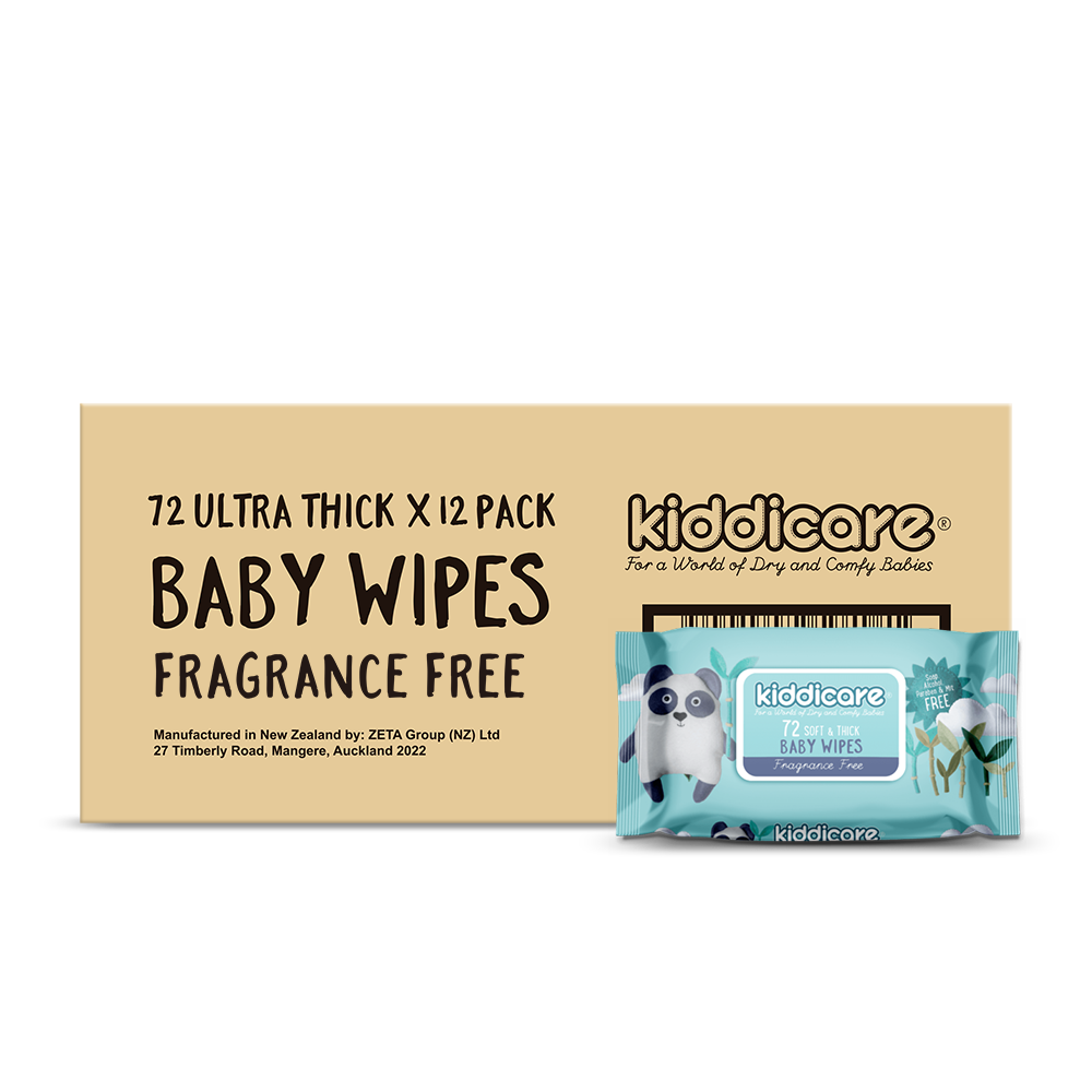 Kiddicare - Baby Wipes - Fragrance Free - Value Pack(12*72s)