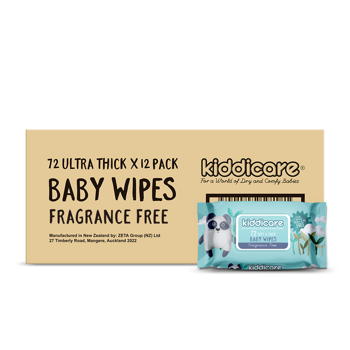 Kiddicare - Baby Wipes - Fragrance Free - Value Pack(12*72s)