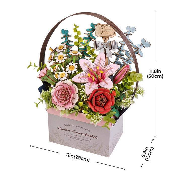 Rowood Wooden Flower Basket DIY 3D Puzzle TW03H [PRE-ORDER]