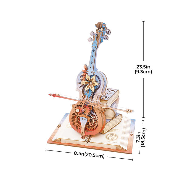 ROKR - Symphony of Gorgeous Dreams Mechanical Cello Music Box 3D Wooden Puzzle AMK63M [PRE-ORDER]