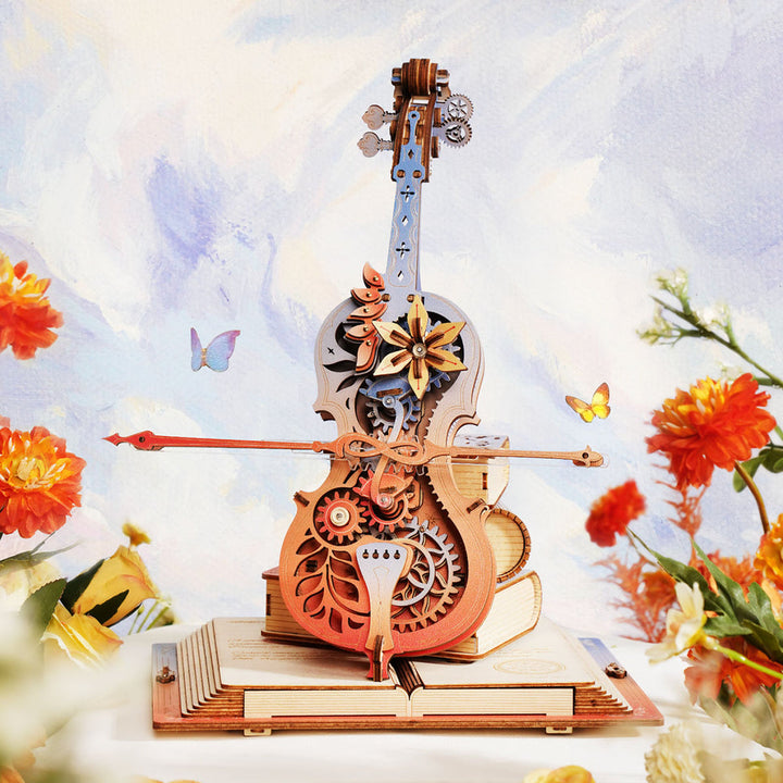 ROKR - Symphony of Gorgeous Dreams Mechanical Cello Music Box 3D Wooden Puzzle AMK63M [PRE-ORDER]