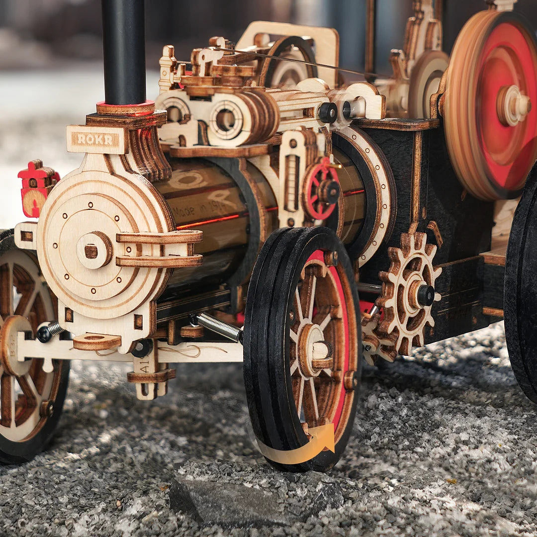 ROKR Steam Engine Mechanical 3D Wooden Puzzle LKA01 (Battery powered)