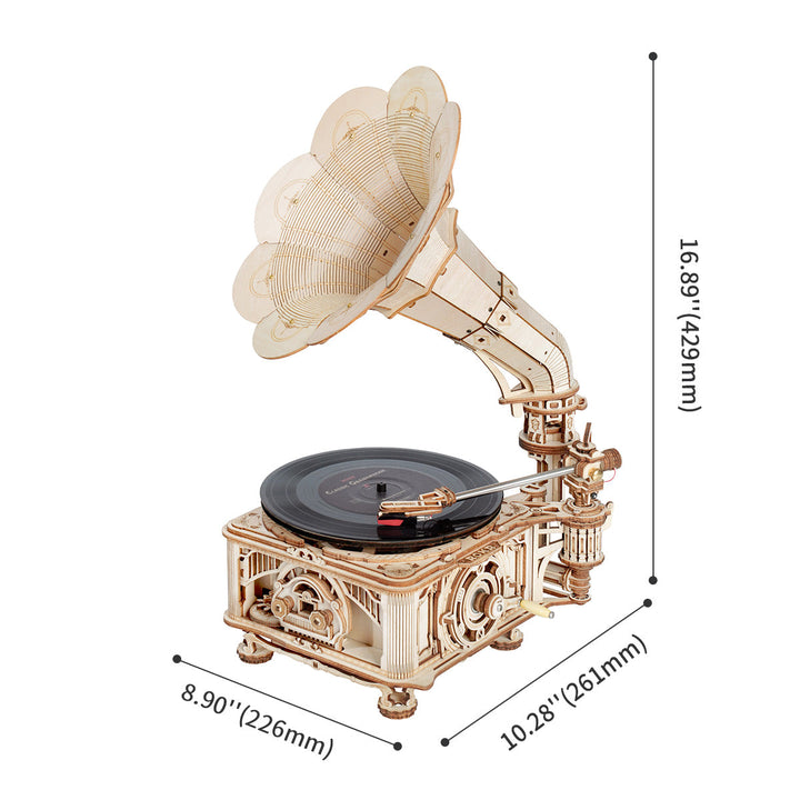 ROKR Classic Gramophone 3D Wooden Puzzle LKB01D (Electric Version)