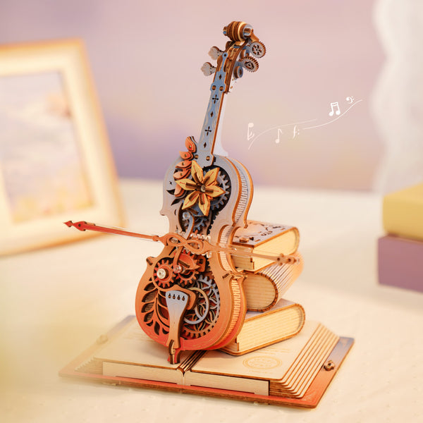 ROKR - Symphony of Gorgeous Dreams Mechanical Cello Music Box 3D Wooden Puzzle AMK63M [PRE-ORDER]