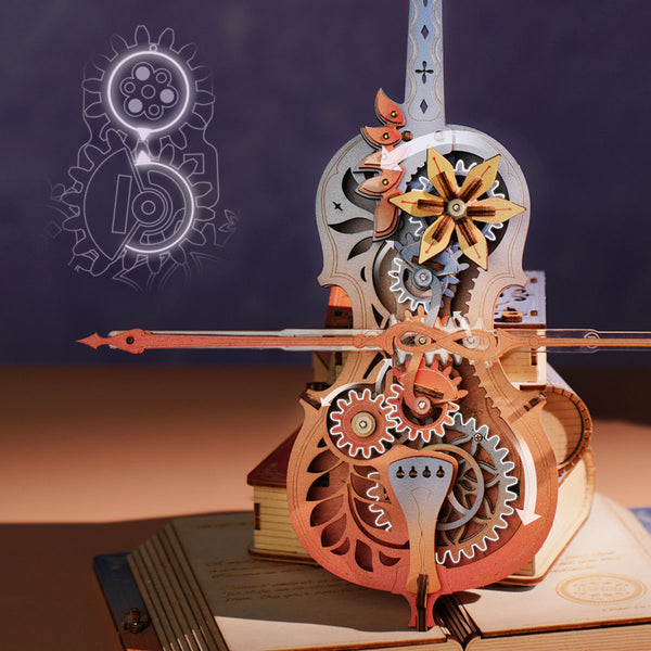 ROKR - Symphony of Gorgeous Dreams Mechanical Cello Music Box 3D Wooden Puzzle AMK63M [PRE-ORDER]