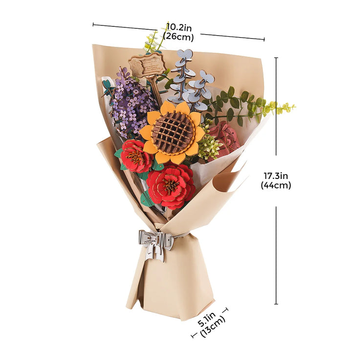 Rolife Rowood DIY Wooden Flower Bouquet 3D Wooden Puzzle TW01H