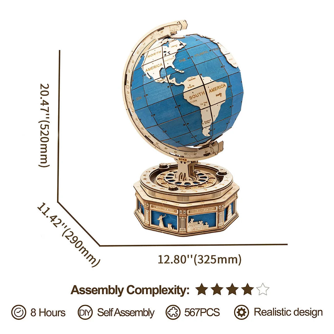 ROKR The Globe Model 3D Wooden Puzzle ST002