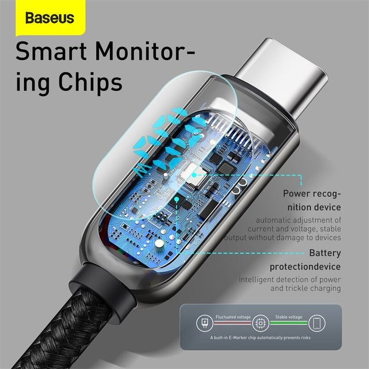 Baseus 100W PD Display Fast Charging Data Cable Type-C to Type-C  1m