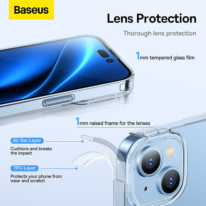 Baseus Crystal Magnetic Phone Case for iPhone 14 Pro-Pro Max Transparent