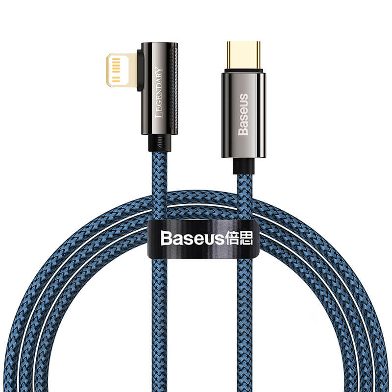 Basus PD 20W Elbow L-Shaped Type-C to Lightning Charging Cable 1m,2m