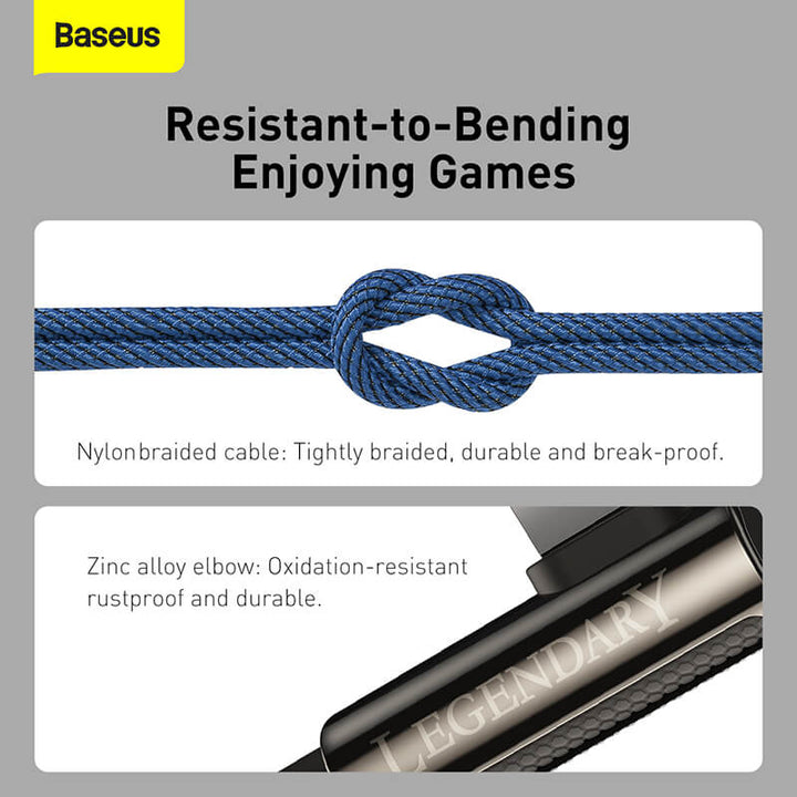 Basus PD 20W Elbow L-Shaped Type-C to Lightning Charging Cable 1m,2m