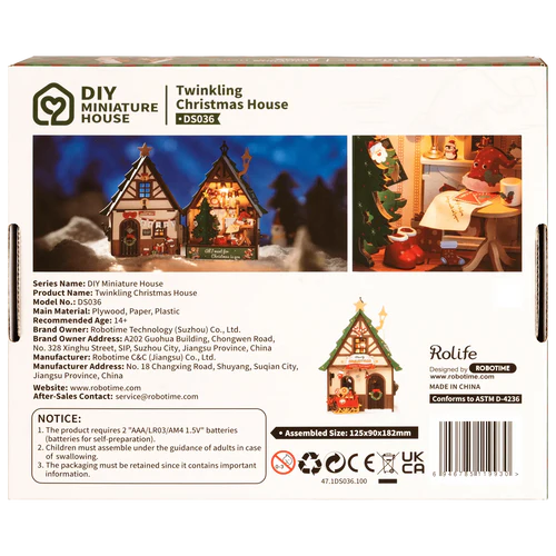 Rolife Twinkling Christmas House DS036