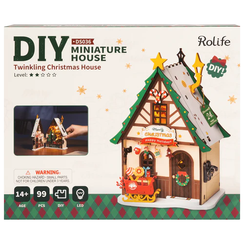 Rolife Twinkling Christmas House DS036