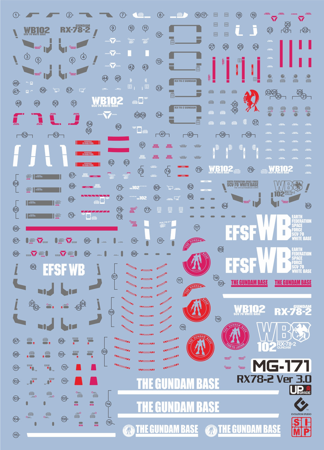 EVO Decal - MG RX78-2 Ver.3.0 - Fluorescent