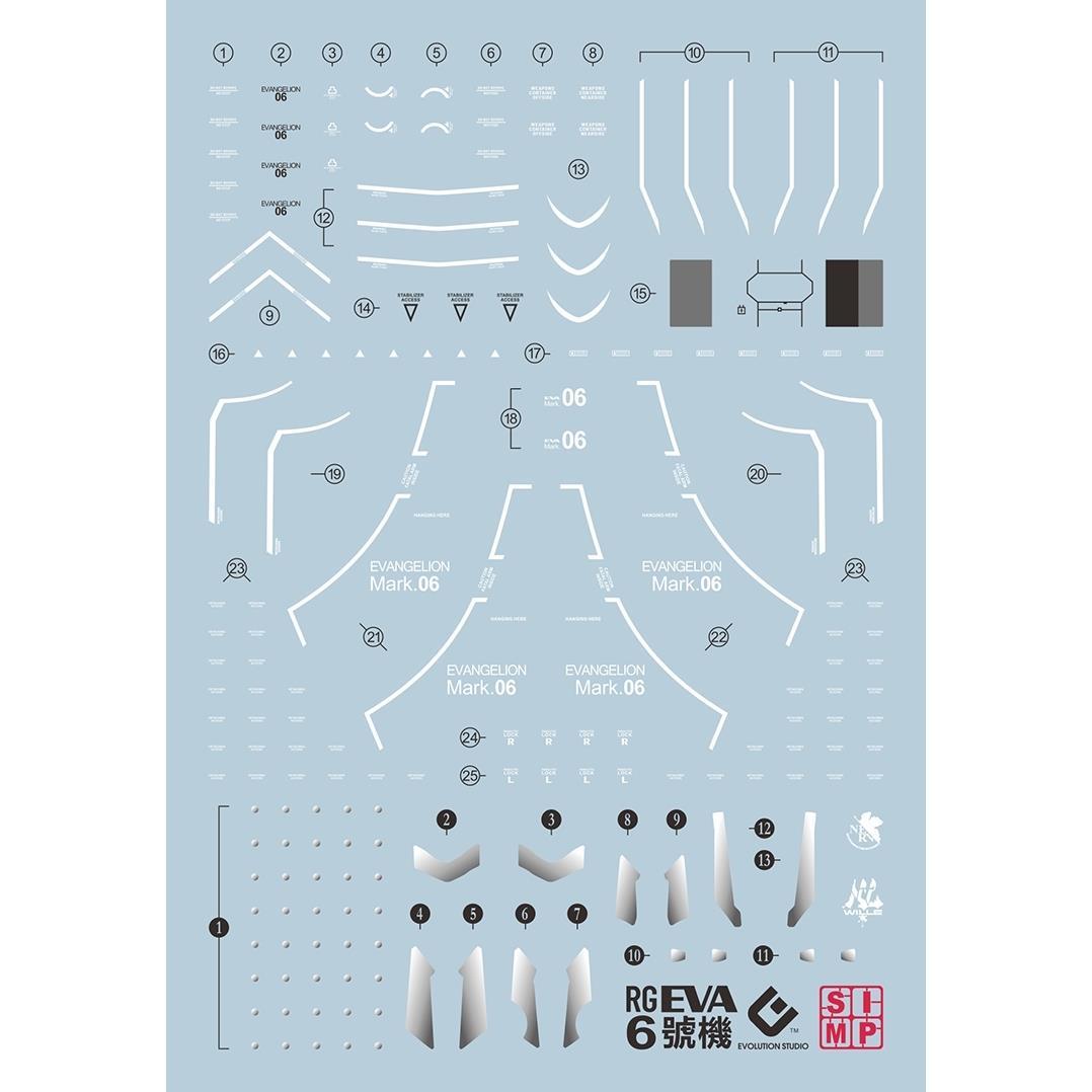 EVO Decal - RG Evangelion Unit-06 - Fluorescent
