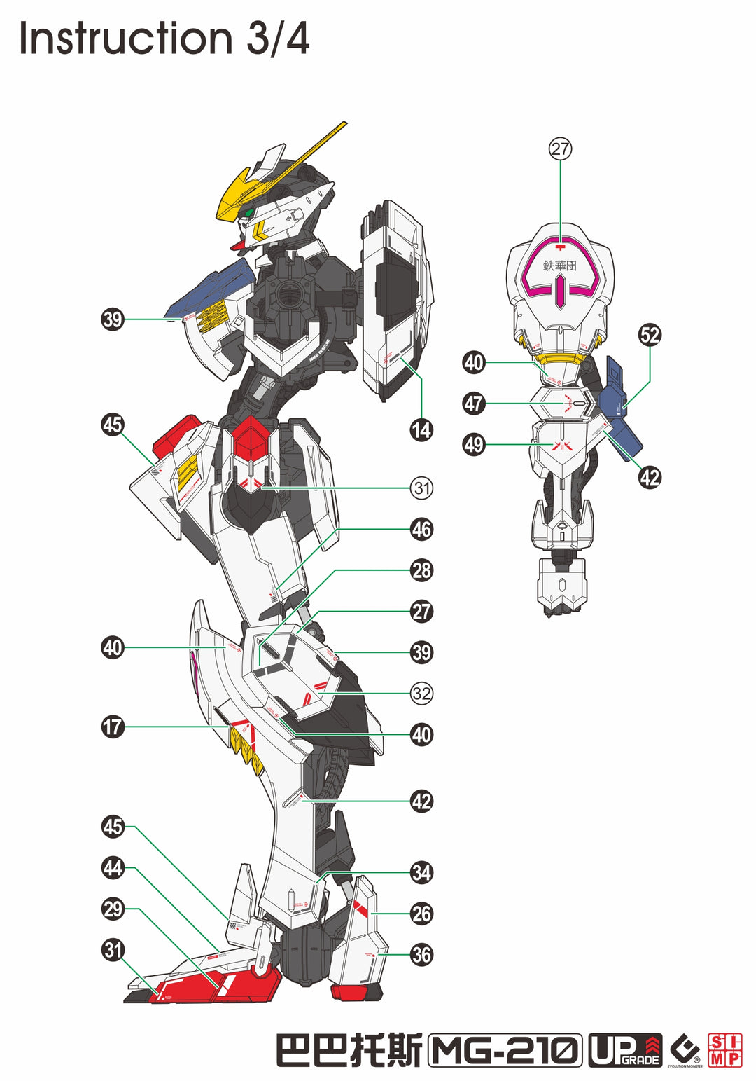 EVO Decal - MG 1/100 - Barbatos 4th Form- Fluorescent