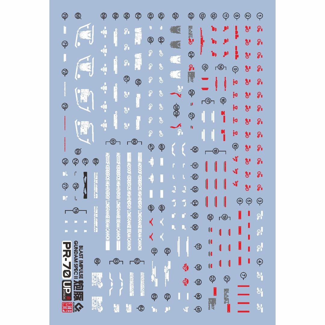 EVO Decal - RG 1/144 Blast Impulse Gundam Spec II - Fluorescent