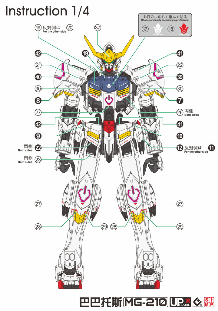 EVO Decal - MG 1/100 - Barbatos 4th Form- Fluorescent