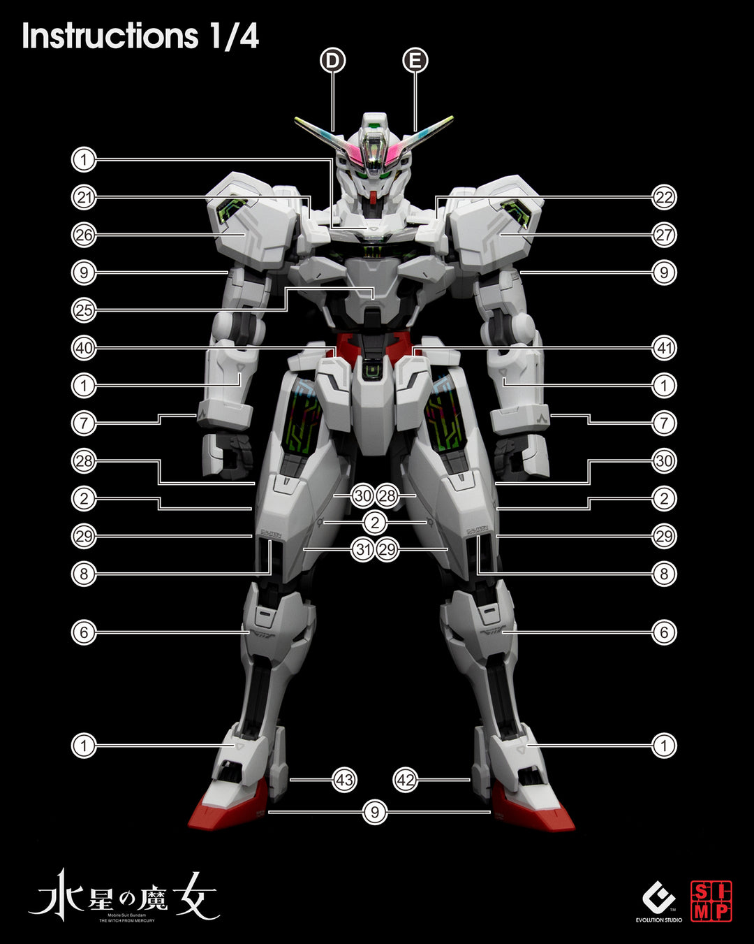 EVO Decal - HG 1/144 Gundam Calibarn - Fluorescent