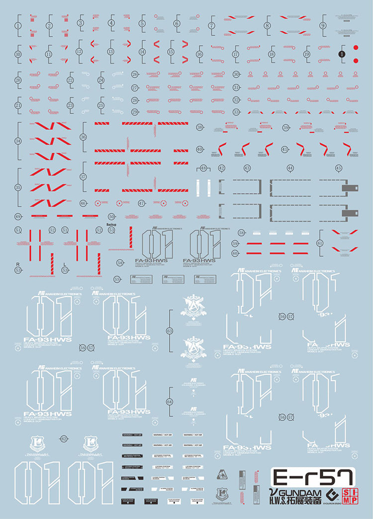 EVO Decal - RG 32 1/144 ν GUNDAM - Fluorescent