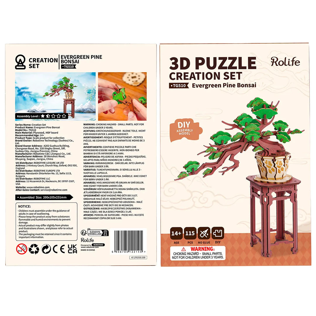 Rolife Evergreen Pine Bonsai DIY Wooden 3D Puzzle TG510