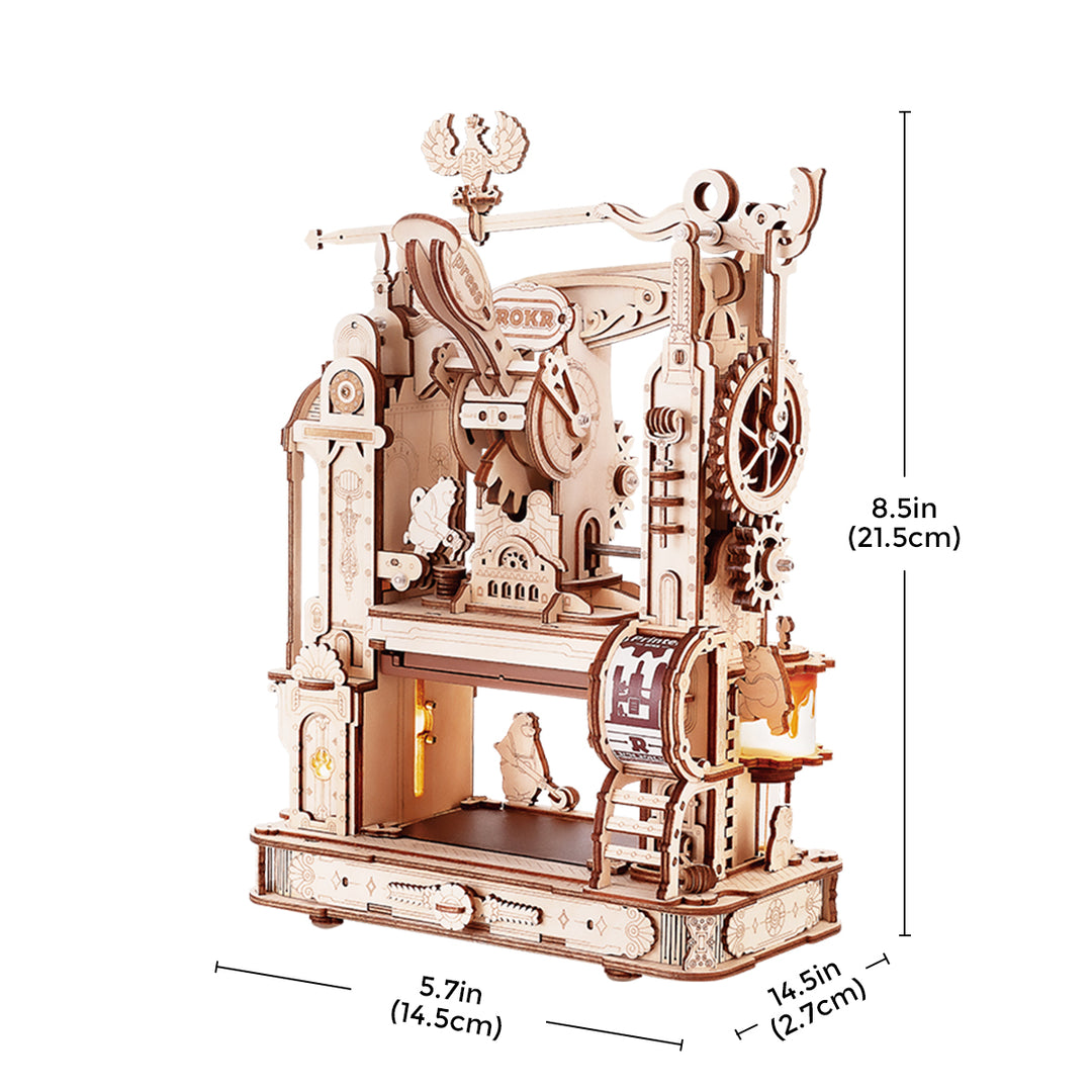 ROKR Classic Printing Press 3D Wooden Puzzle LK602