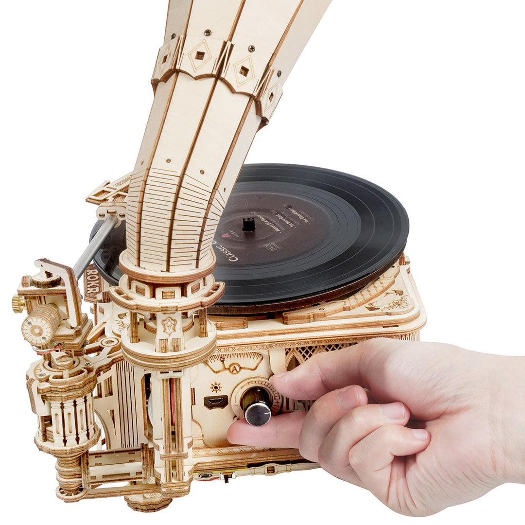 ROKR Classic Gramophone 3D Wooden Puzzle LKB01 (Hand version)