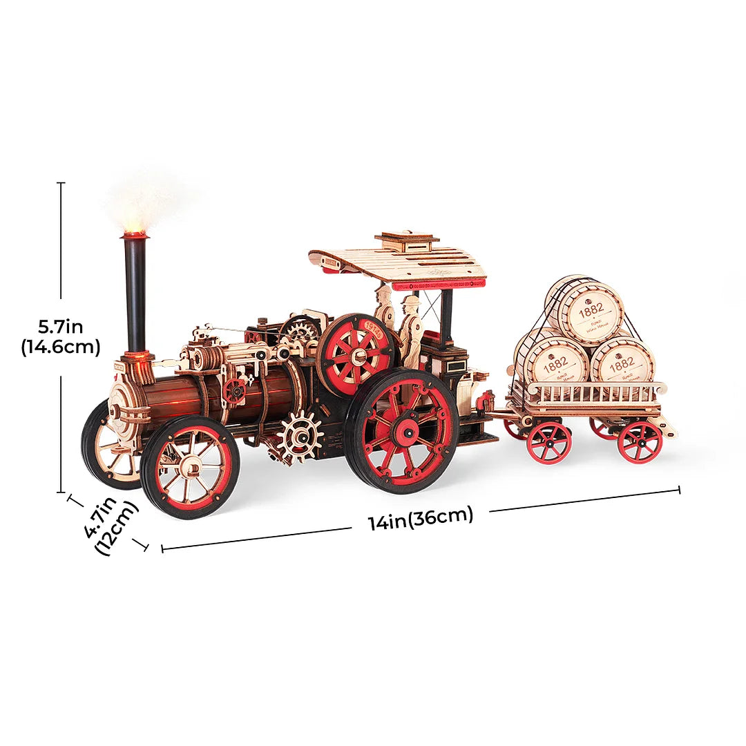 ROKR Steam Engine Mechanical 3D Wooden Puzzle LKA01 (Battery powered)