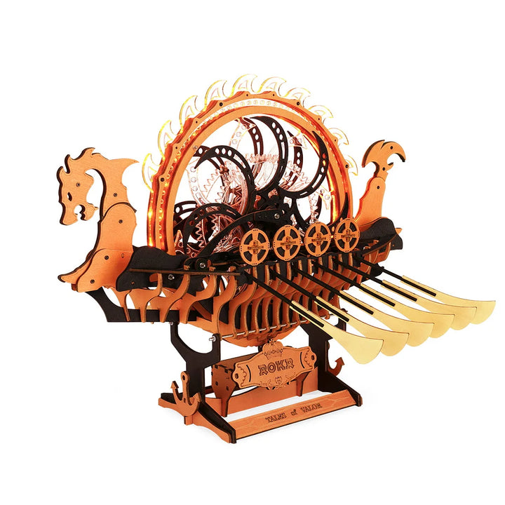 ROKR Viking Dragon Ship Mechanical 3D Wooden Puzzle LK802