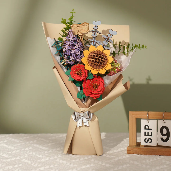 Rolife Rowood DIY Wooden Flower Bouquet 3D Wooden Puzzle TW01H