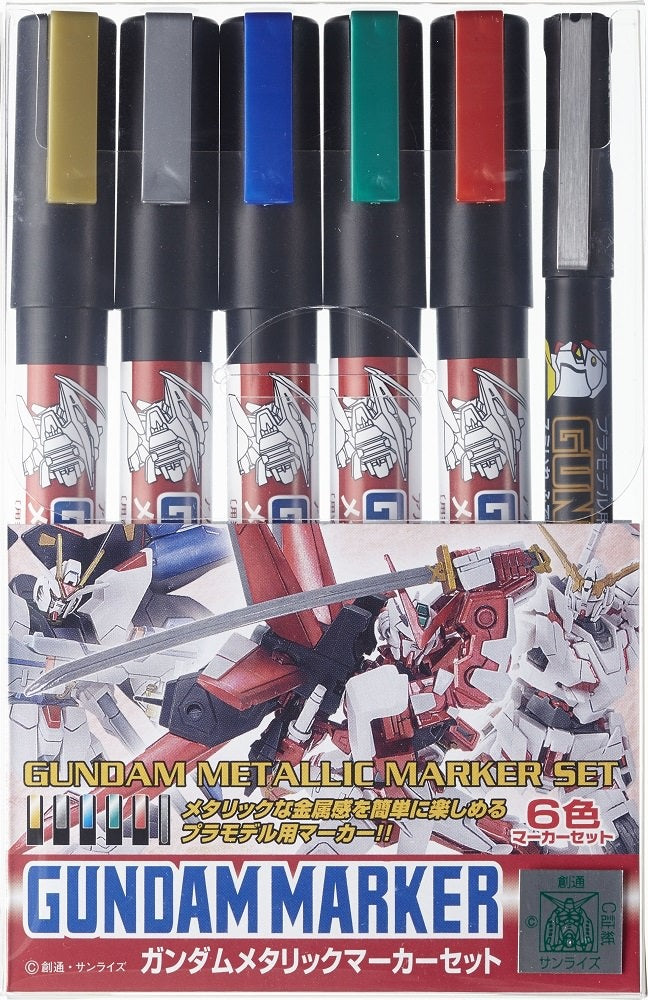 MR HOBBY - GSI Creos Gundam Metallic Marker Set (6pcs) (Renewal)