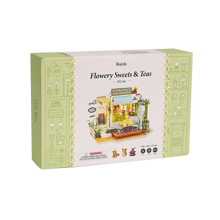 Rolife Flowery Sweets & Teas DIY Miniature Dollhouse Kit DG146