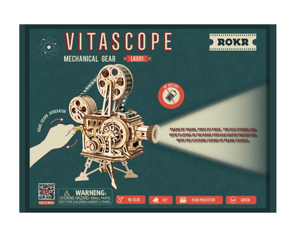 ROKR Vitascope LK601 Mechanical Movie Projector Kit (7240619131080)