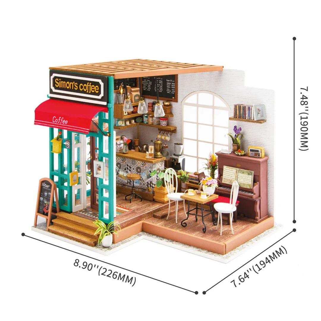 Rolife Simon's Coffee Shop DIY Miniature Dollhouse Kit DG109